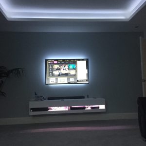 Floating TV LED backlighting